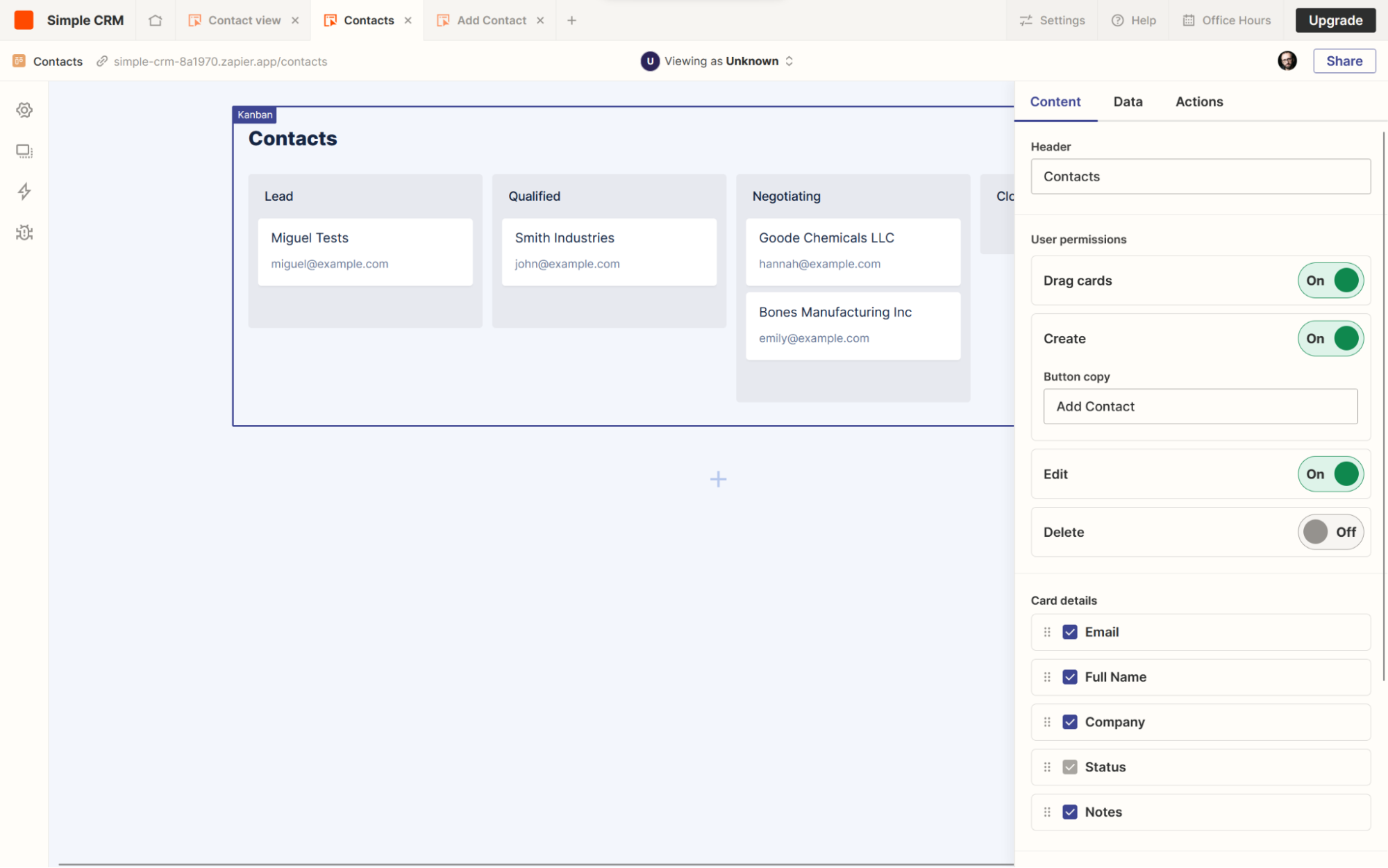 Build your own Zapier no code CRM