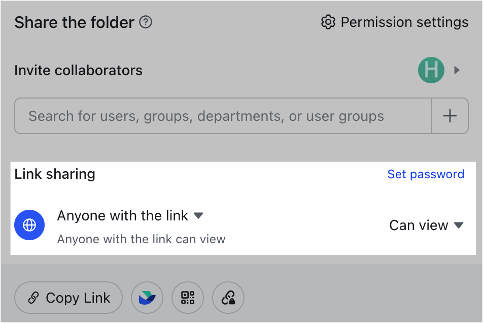 Share folders with a link
