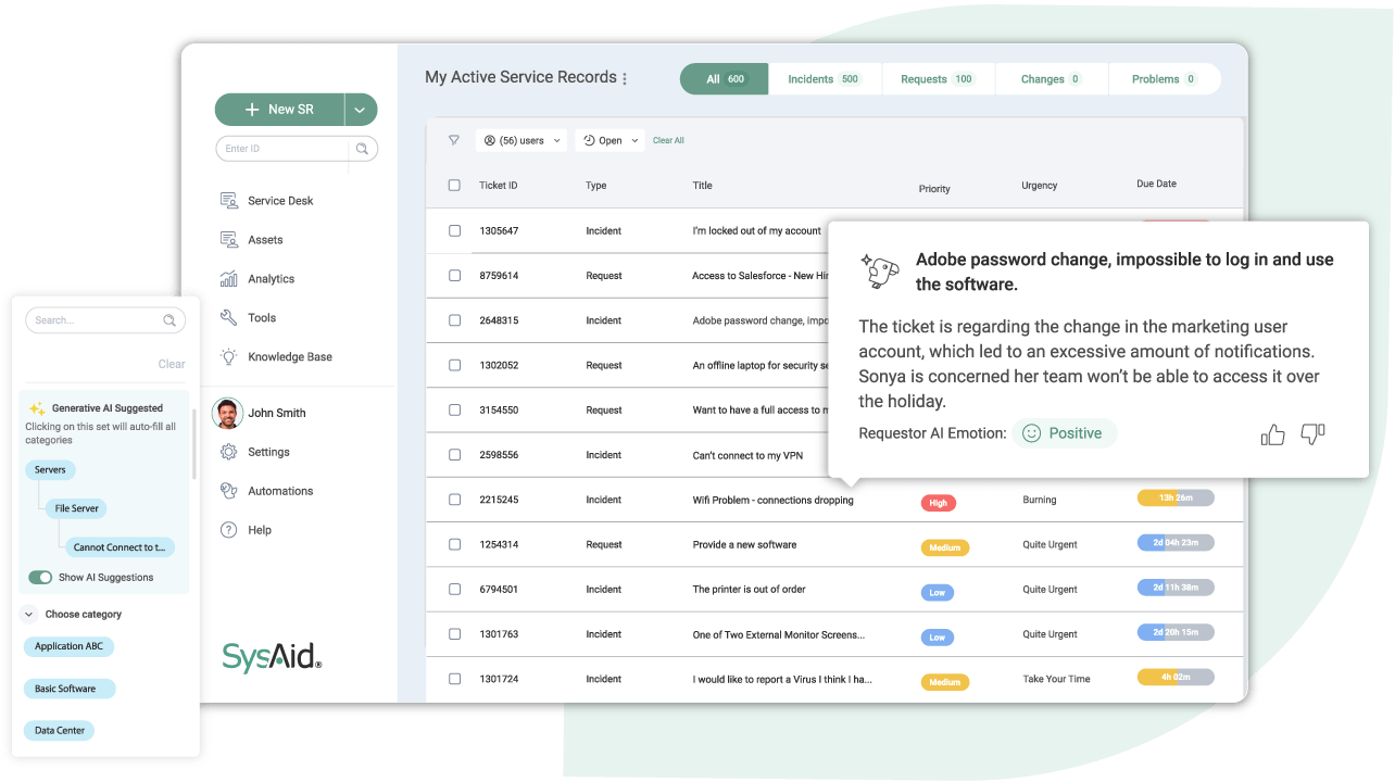 SysAid is a comprehensive IT management software platform