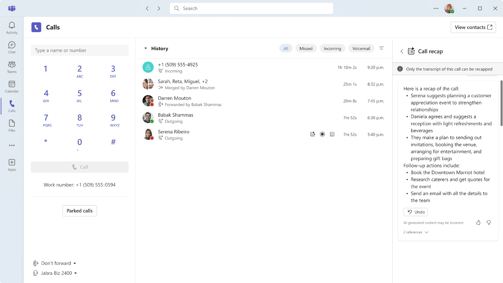 Microsoft’s AI generated a call recap after a meeting