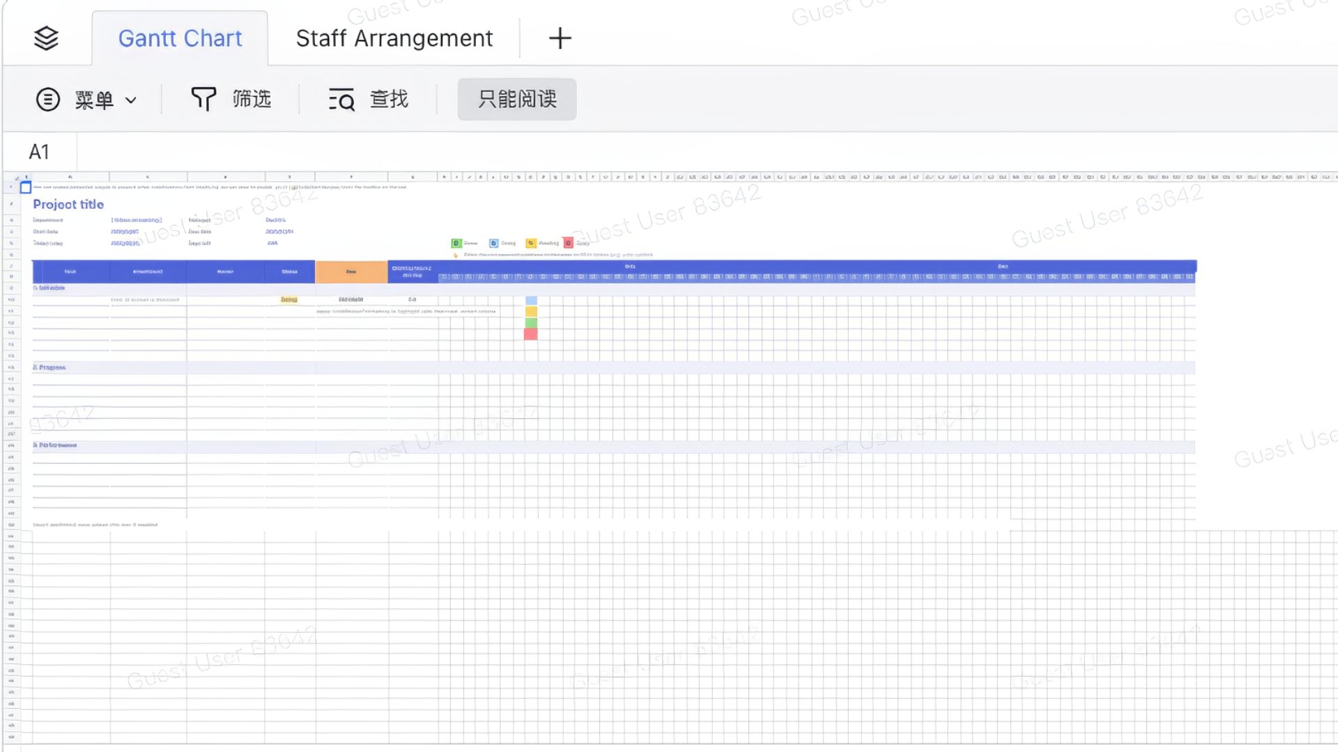 Lark Project Gantt Chart template