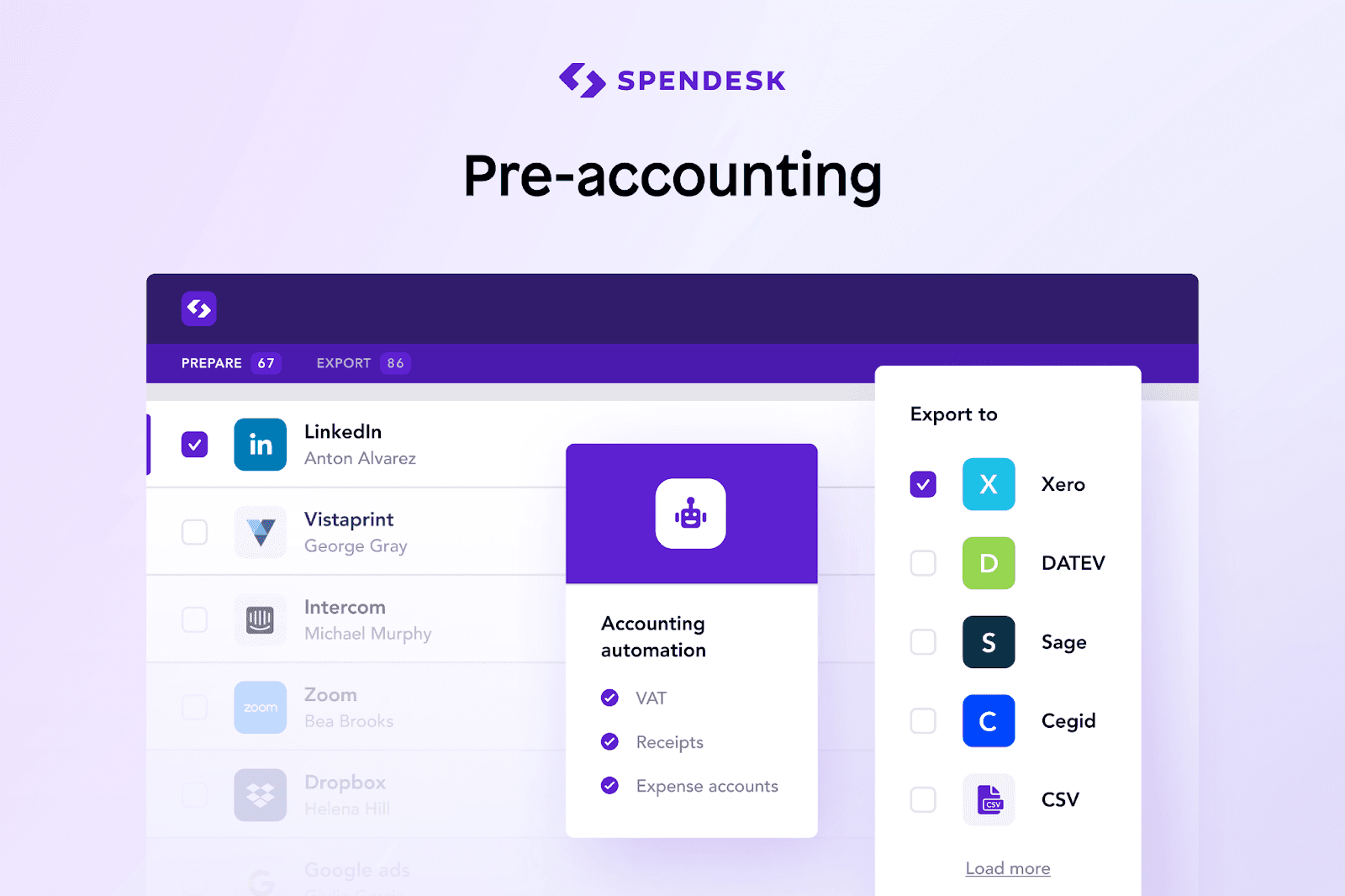 Interface of Spenddesk