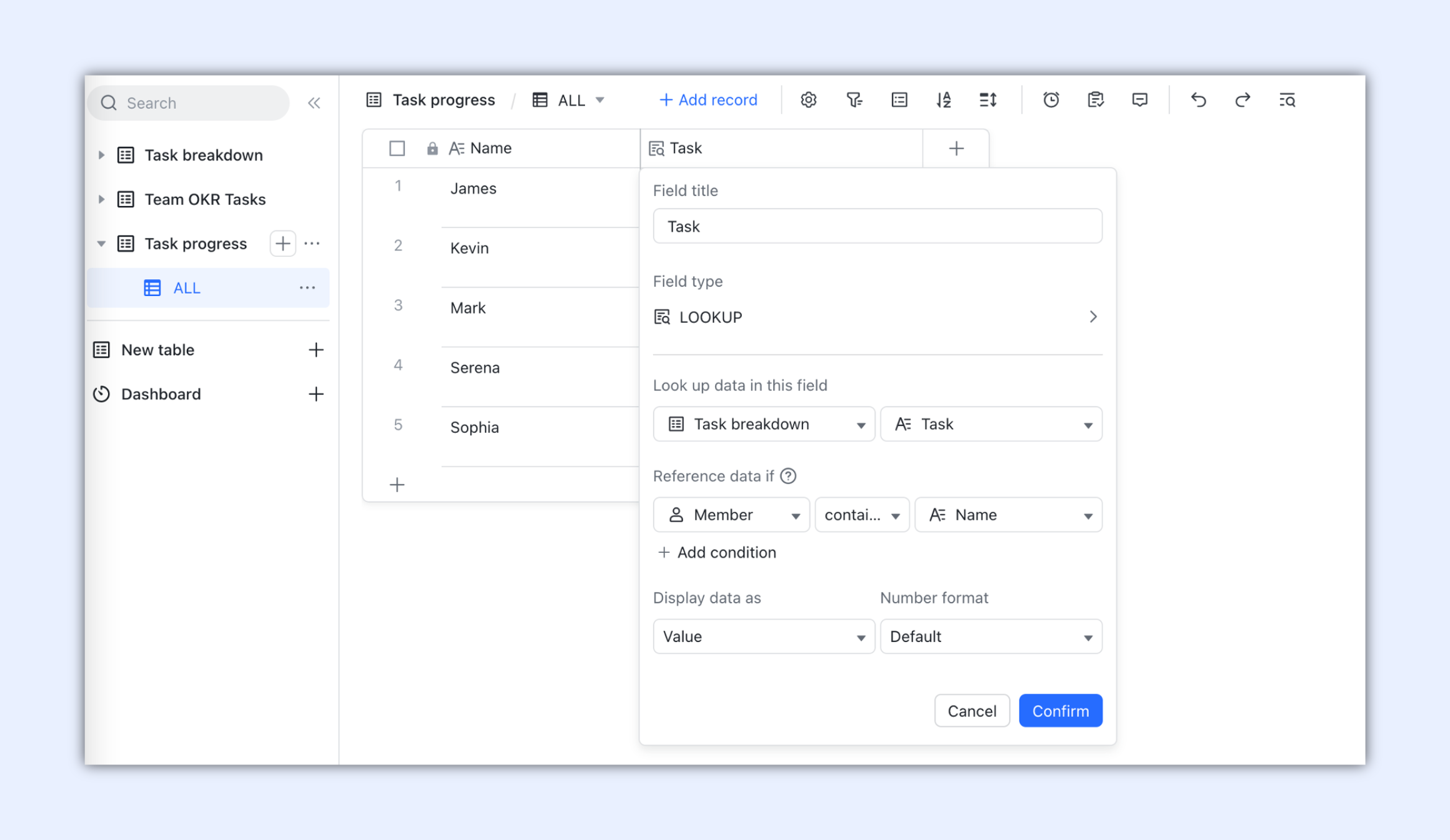 Lookup fields help in managing information
