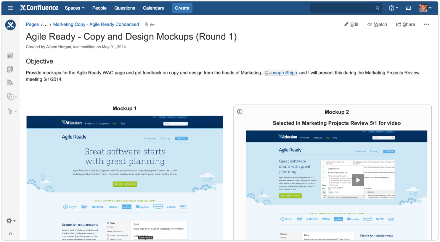 Confluence pages