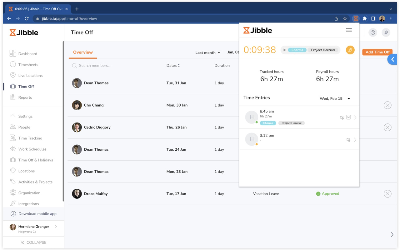 Jibble time management