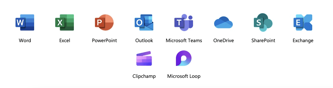 Apps and services included in Microsoft Teams