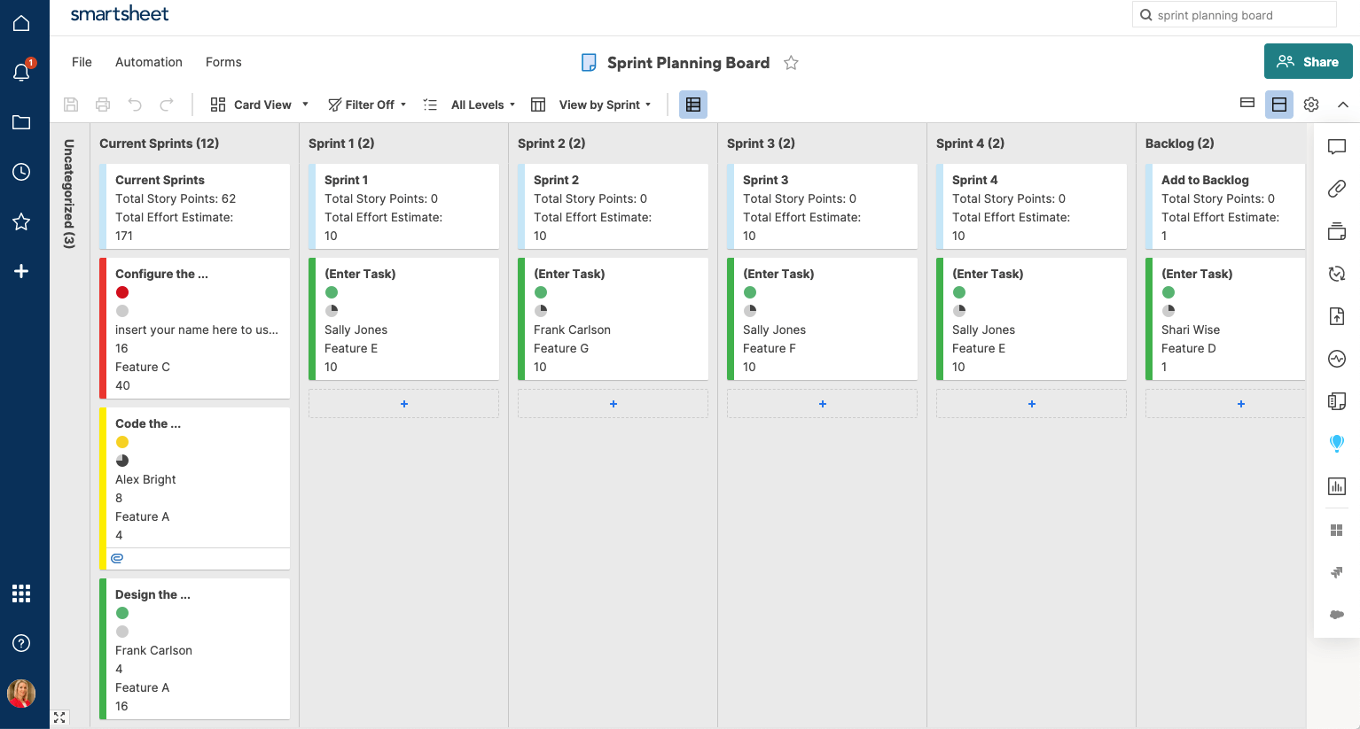 Smartsheet Kanban