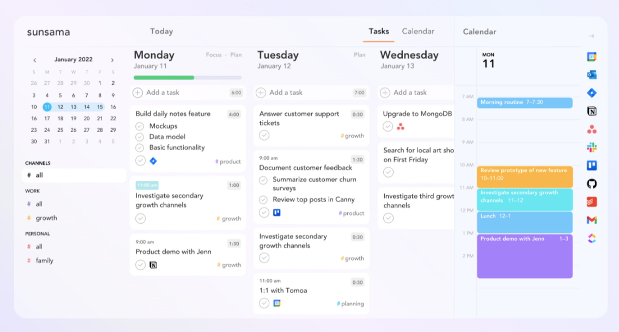 Sunsama: Daily planner for deep work