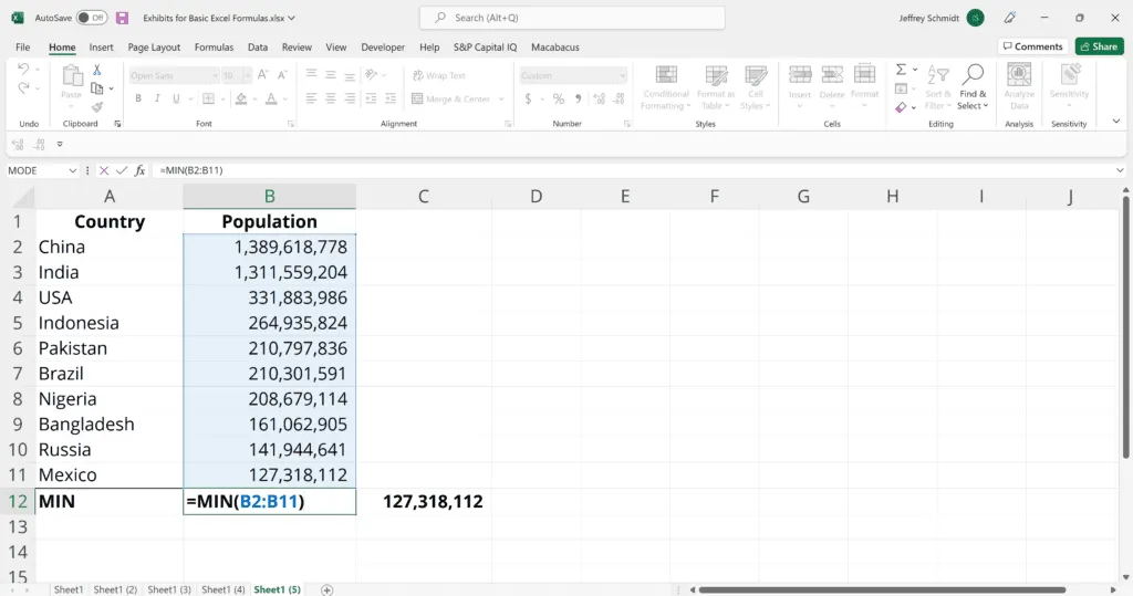 Applying formulas and basic calculations