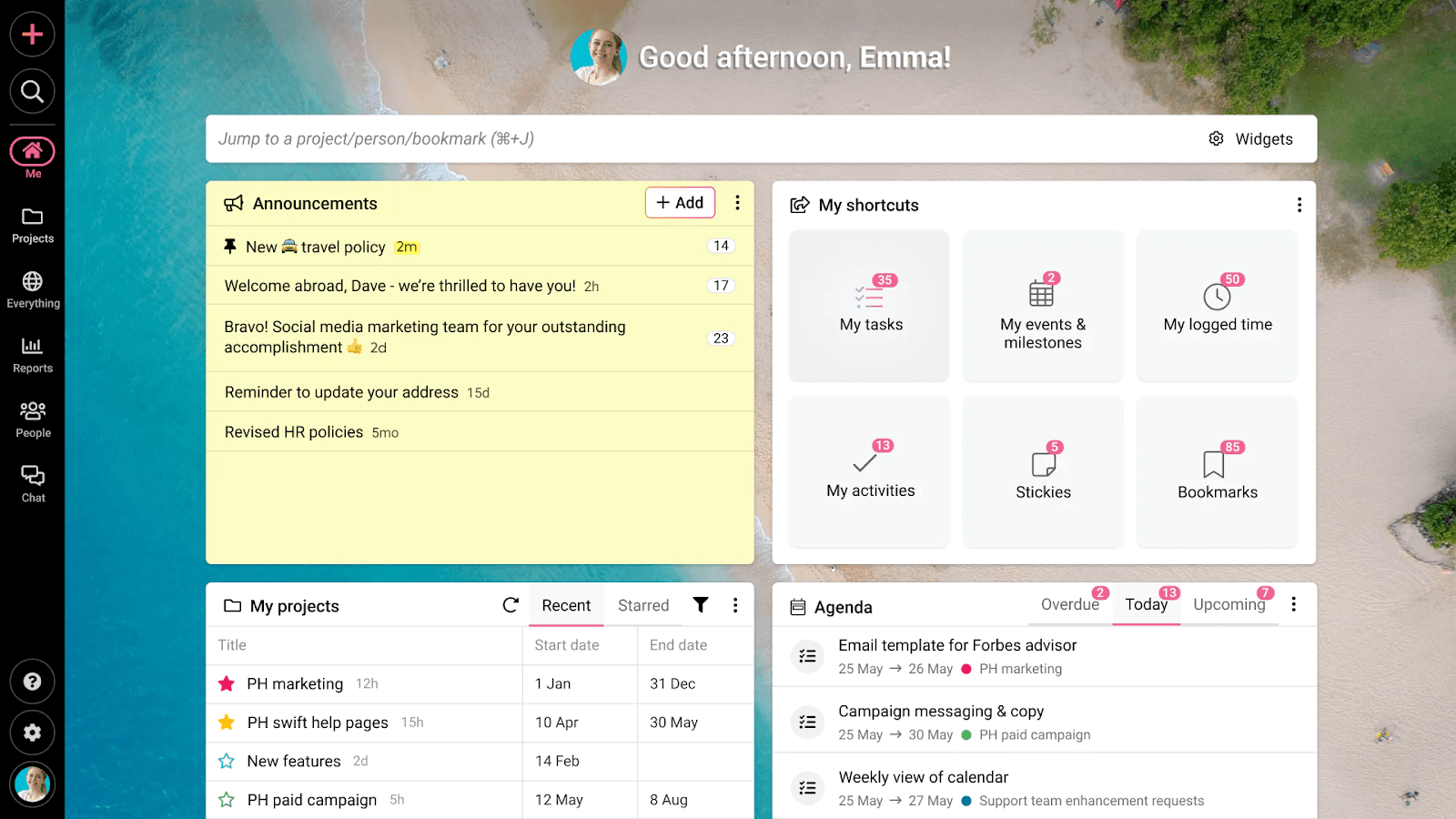 ProofHub interface