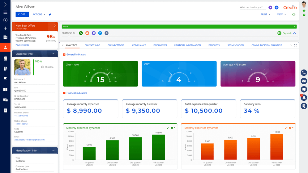 Creatio's sales automation operational CRM