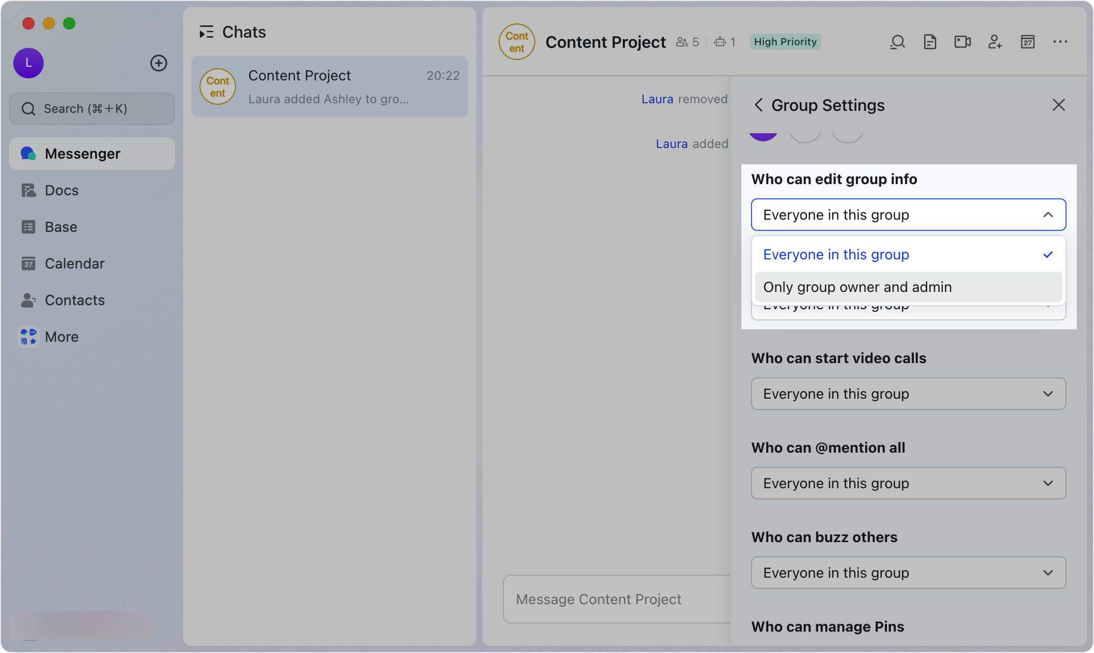 Manage group administrators