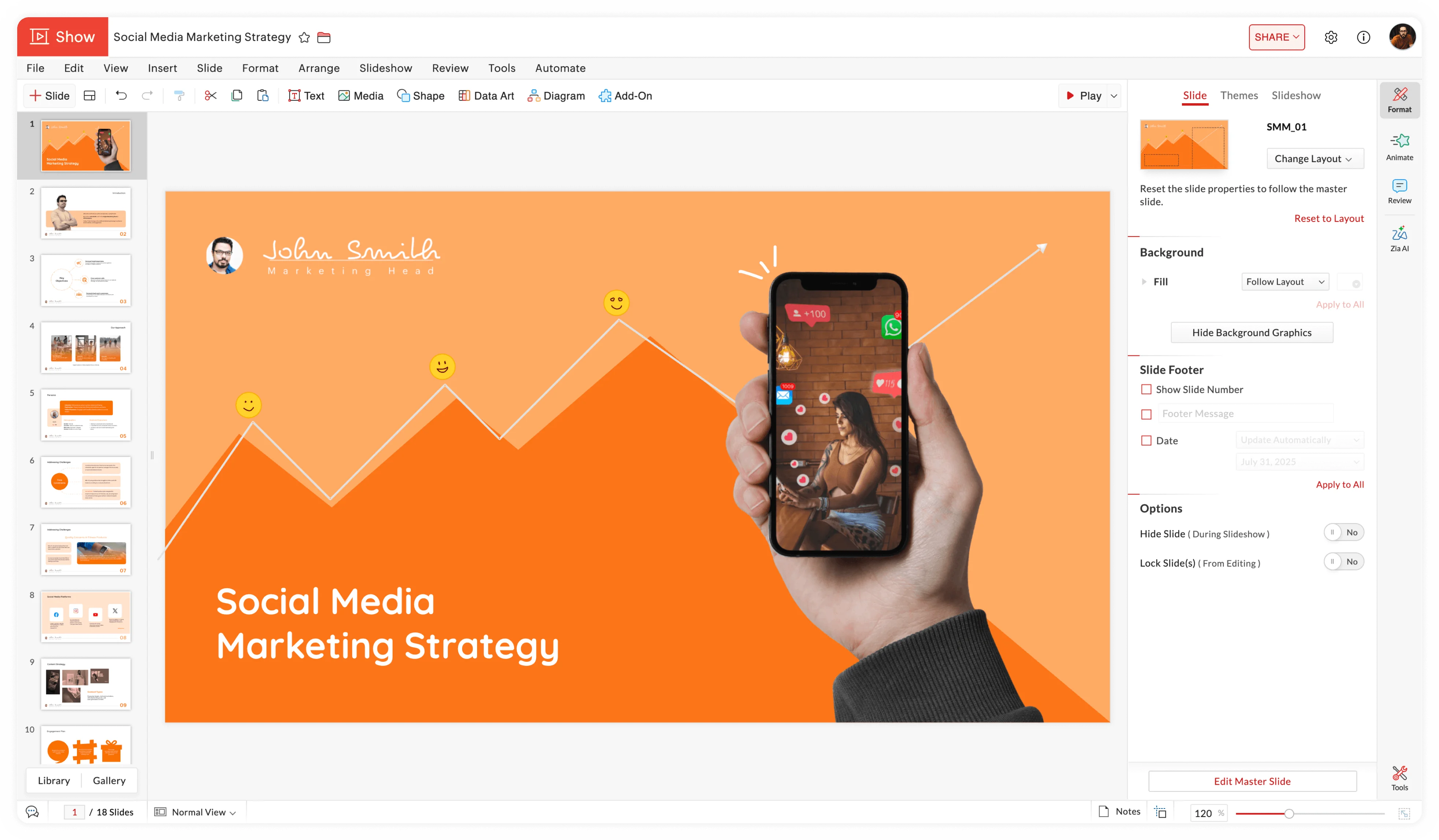 Zoho Show slides