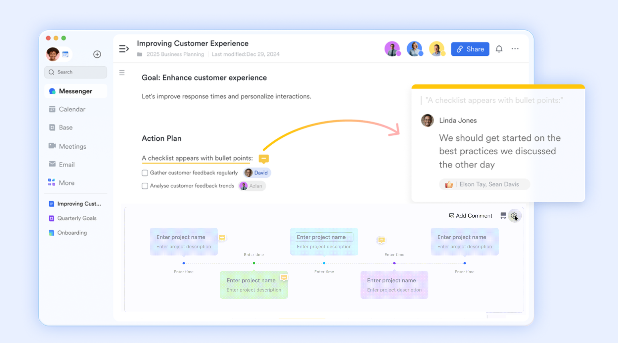 Timeline add-on in Lark Docs