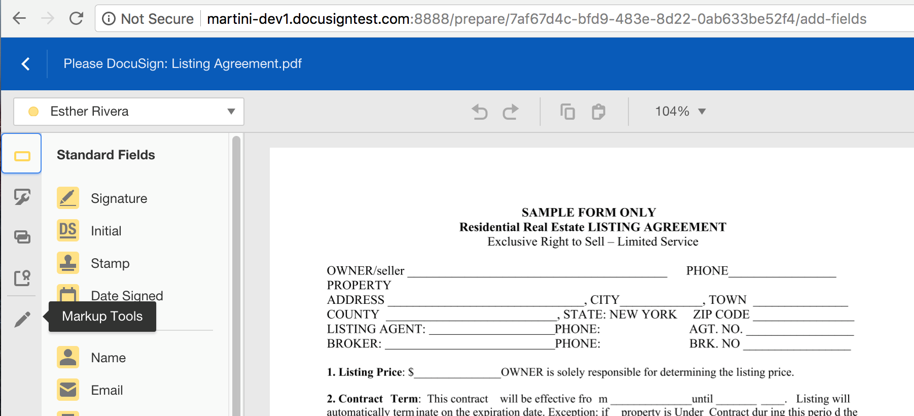 DocuSign for contract signature workflow