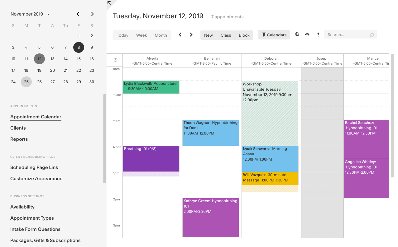 Acuity Scheduling versatile booking software