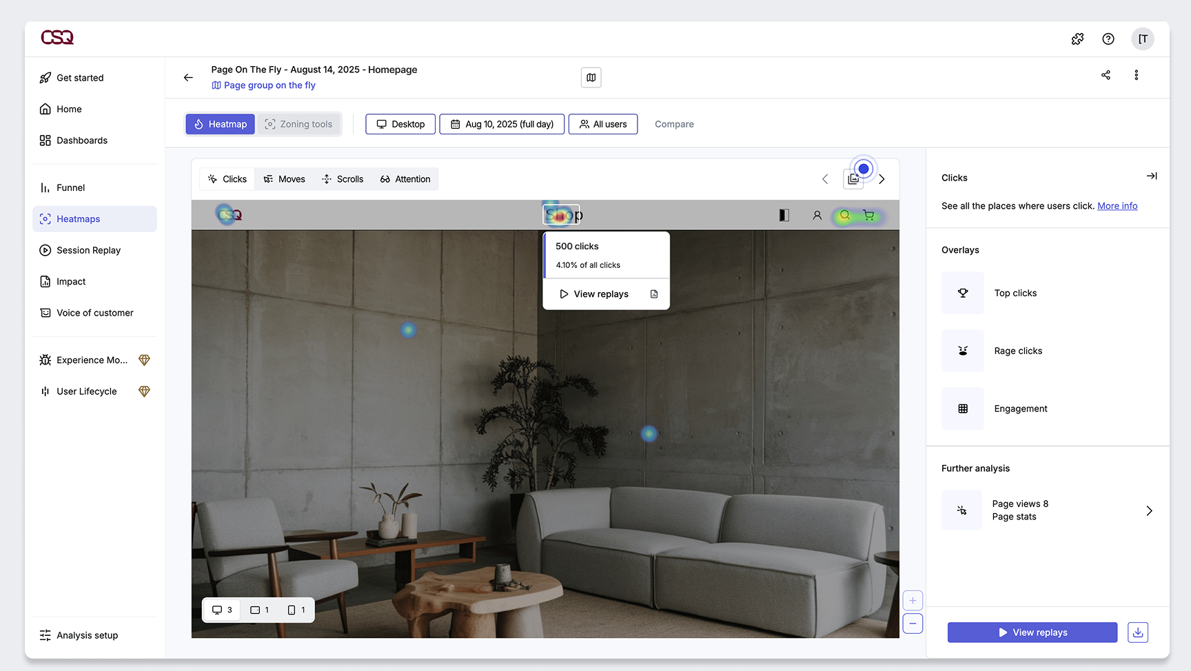 Hotjar feedback analysis tool