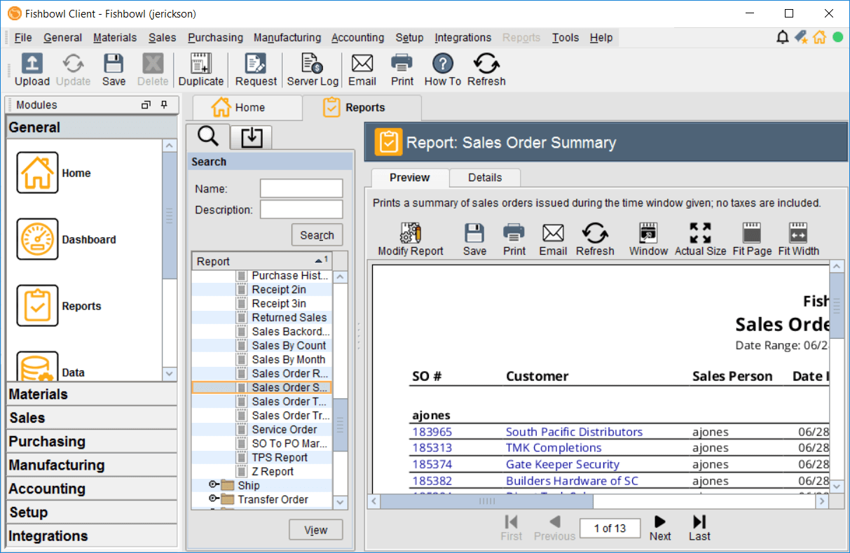 Fishbowl warehouse inventory and stock control management platform