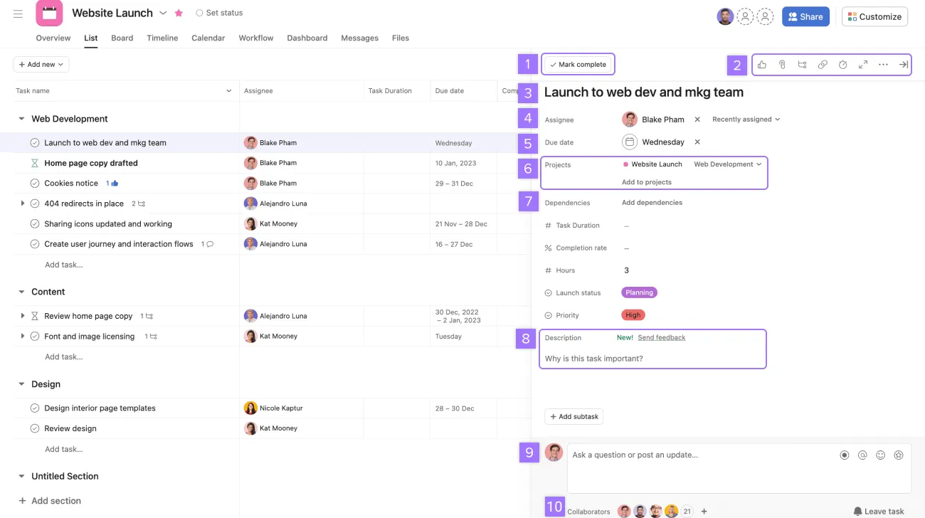 Asana is a lightweight team collaboration software