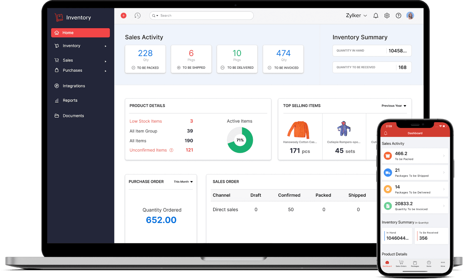 Product showcase of Zoho Inventory