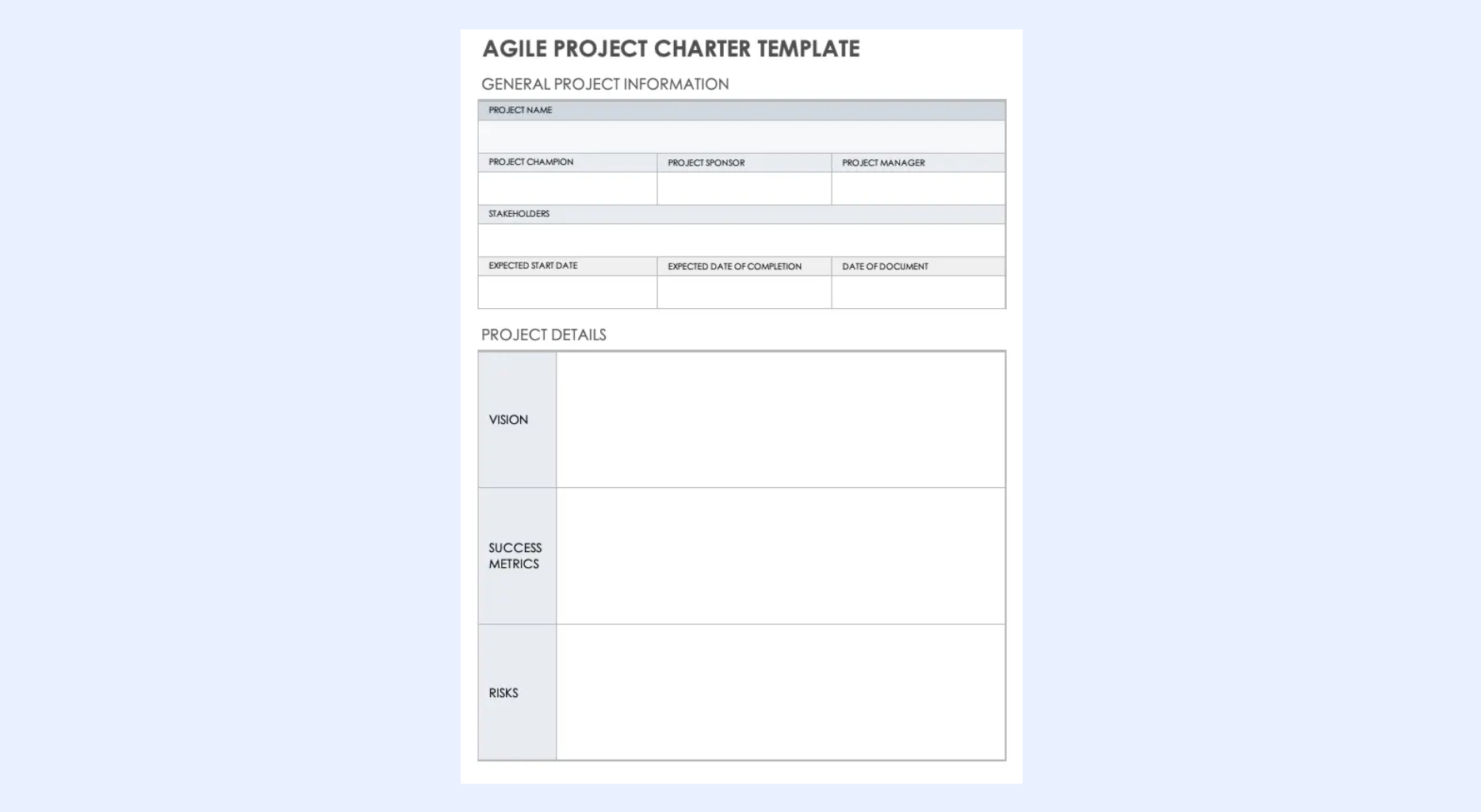 Microsoft Project's template
