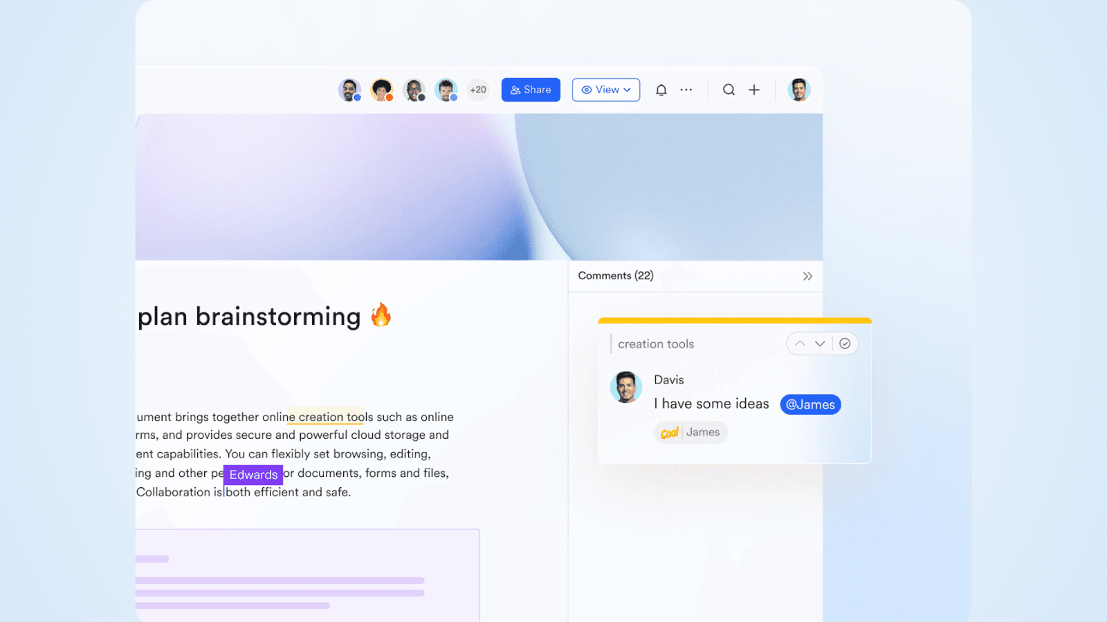 Document collaboration with Lark
