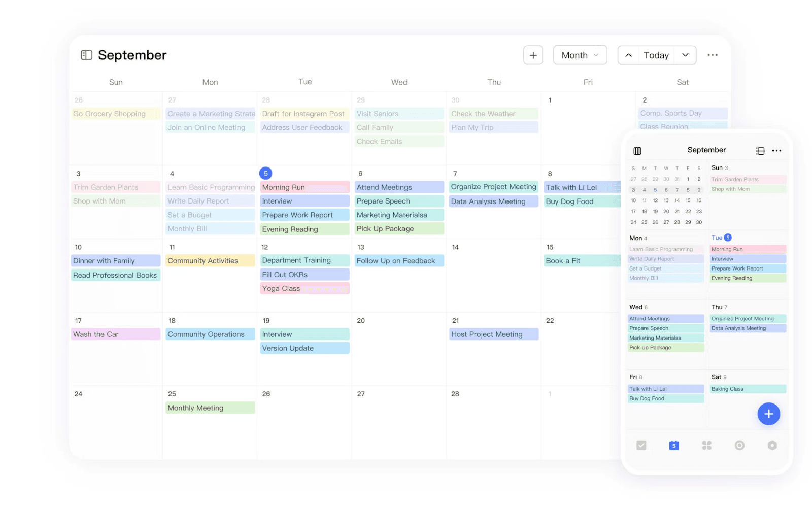  TickTick calendar&nbsp;