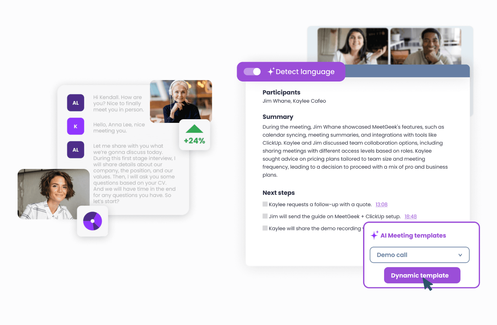 Interface of MeetGeek.ai