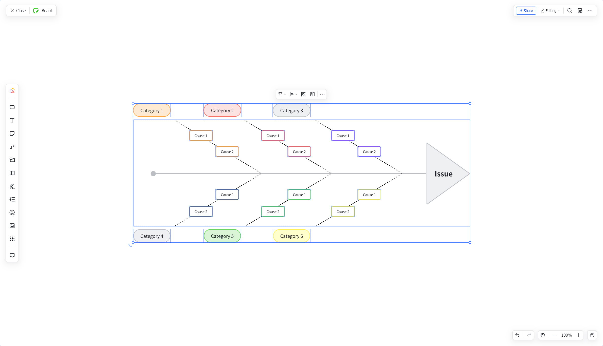 fishbone diagram in Excel