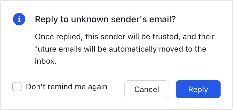 Filter out emails sent from unknown senders
