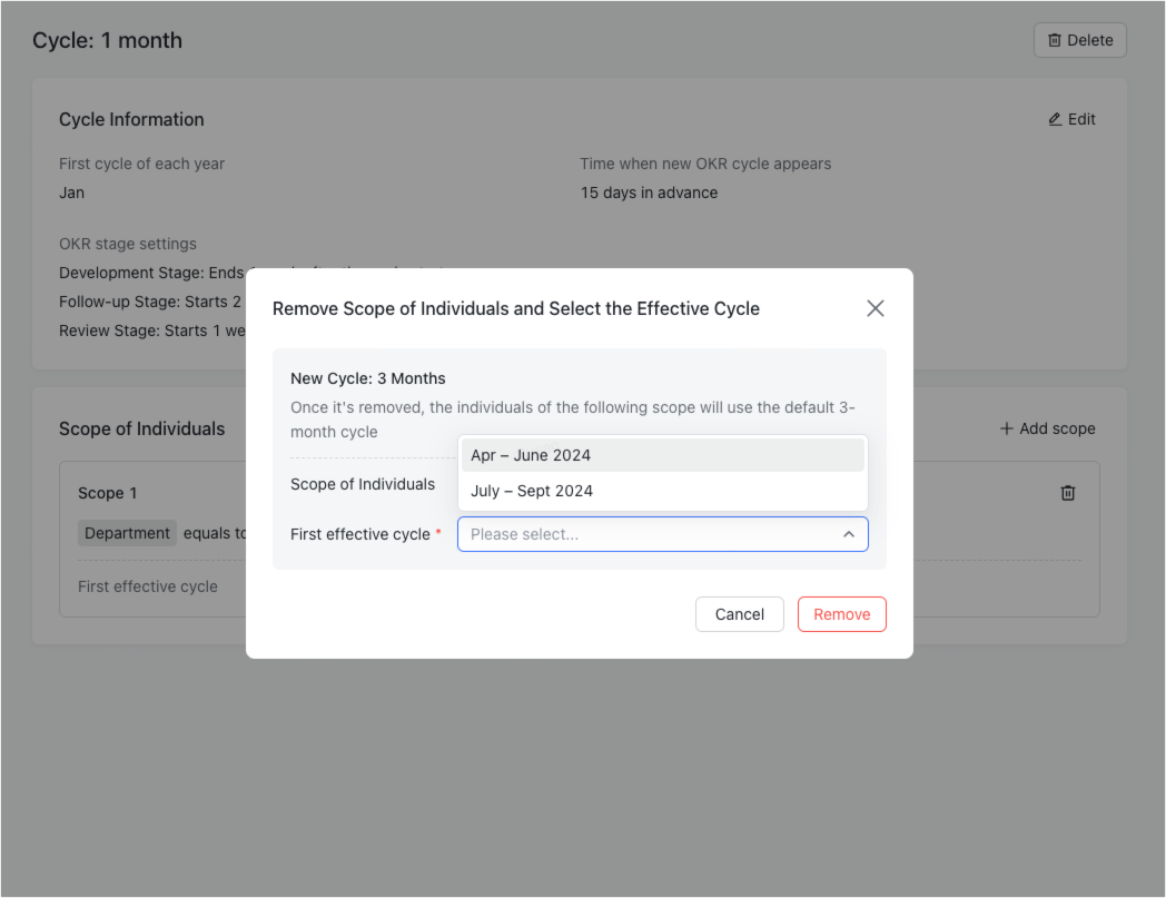 Admin | Set multiple OKR cycles