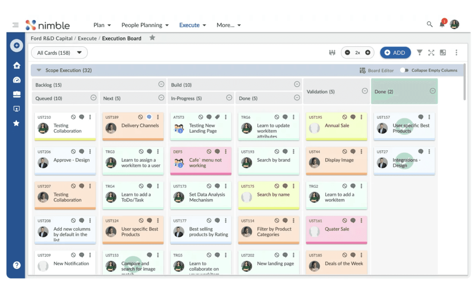 client information management with nimble dashboard
