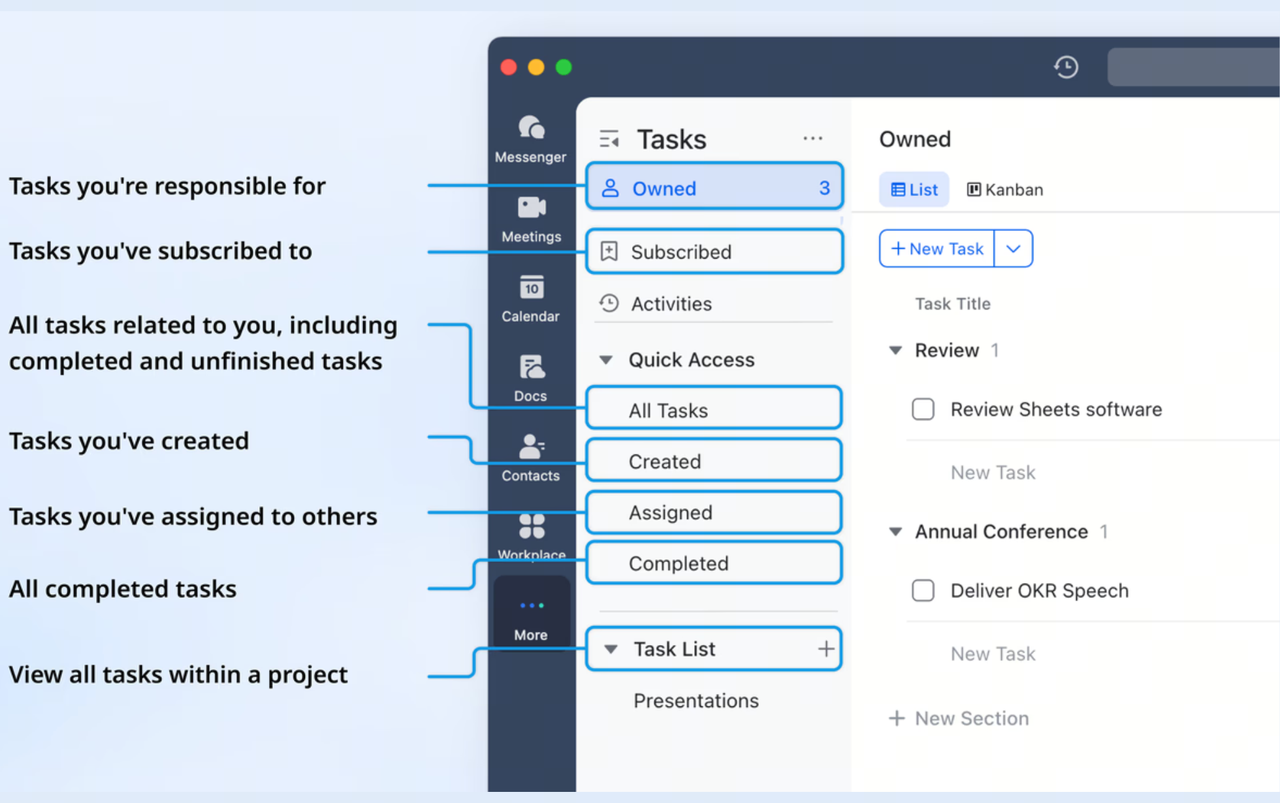 Lark task overview
