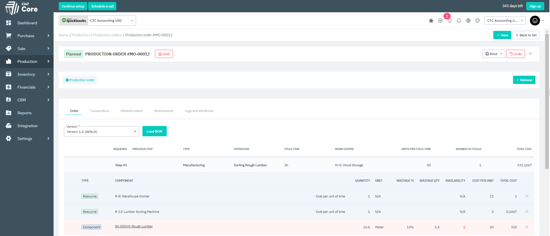 Cin7 cloud-based inventory dashboard