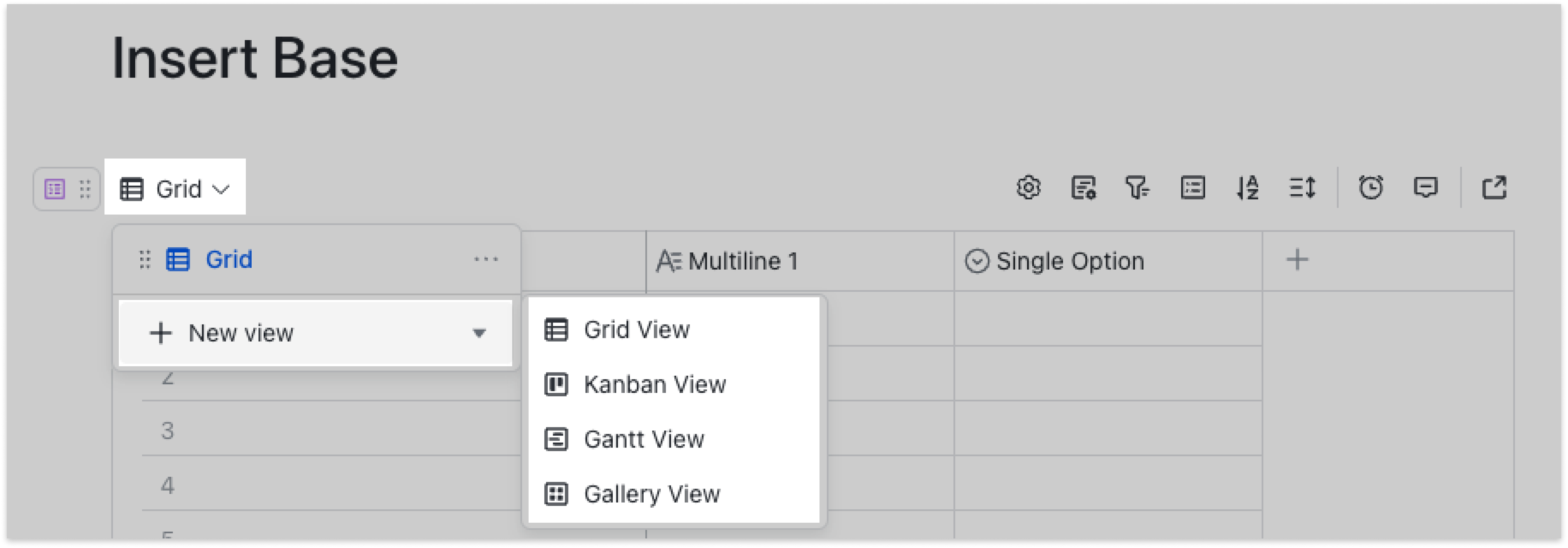 Insert a base in Docs