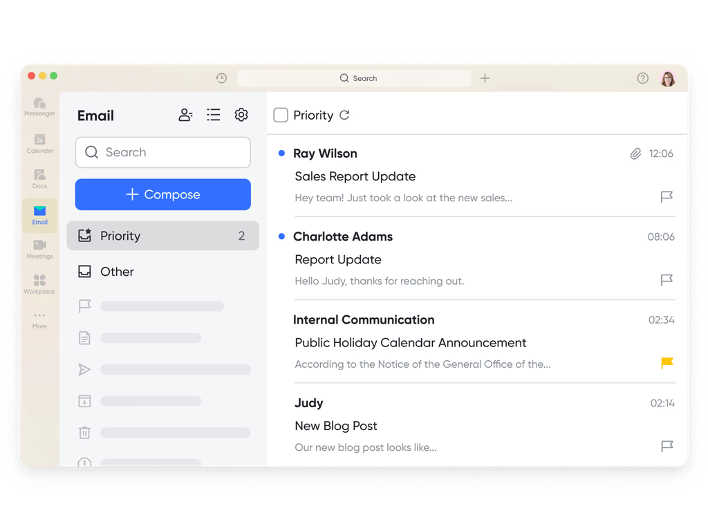 Lark Email for workflow management