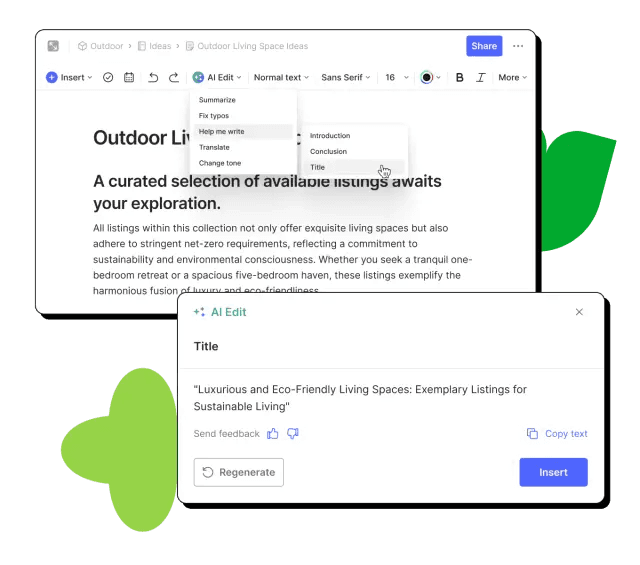 Evernote’s AI feature that can help summarize, write, and translate content