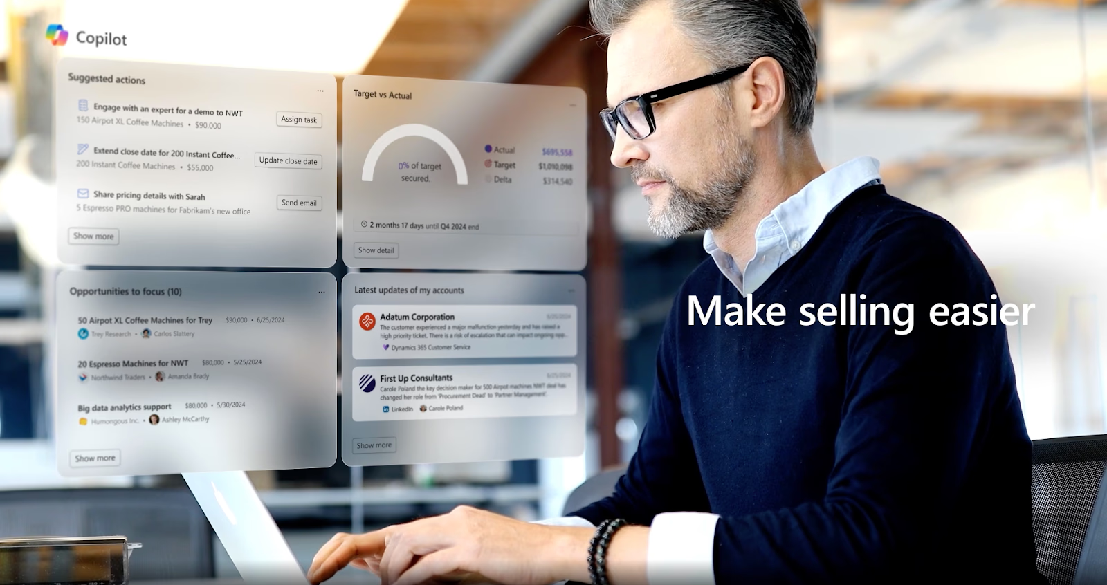 An image showing the Zoho CRM alternative, Microsoft Dynamics 365 Sales