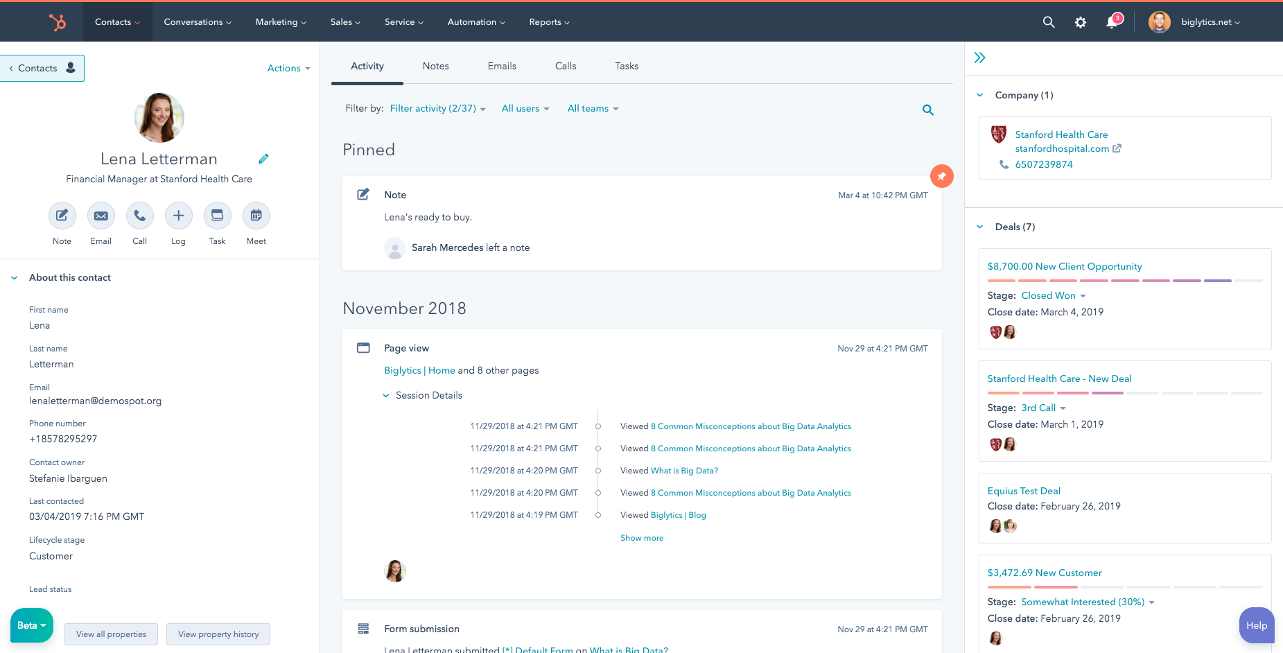 HubSpot marketing and customer communication platform