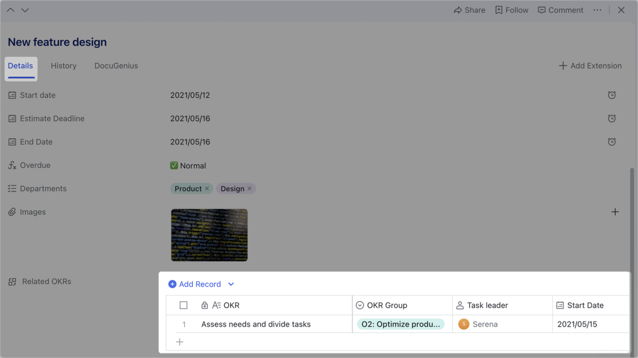 View and modify linked data from the record details page
