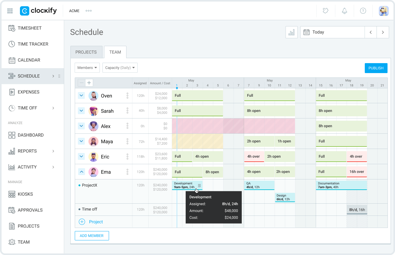 Clockify time tracking software