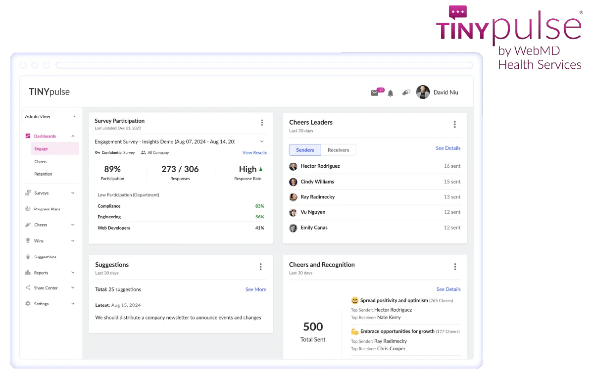 TINYpulse: Pulse surveys for employee engagement