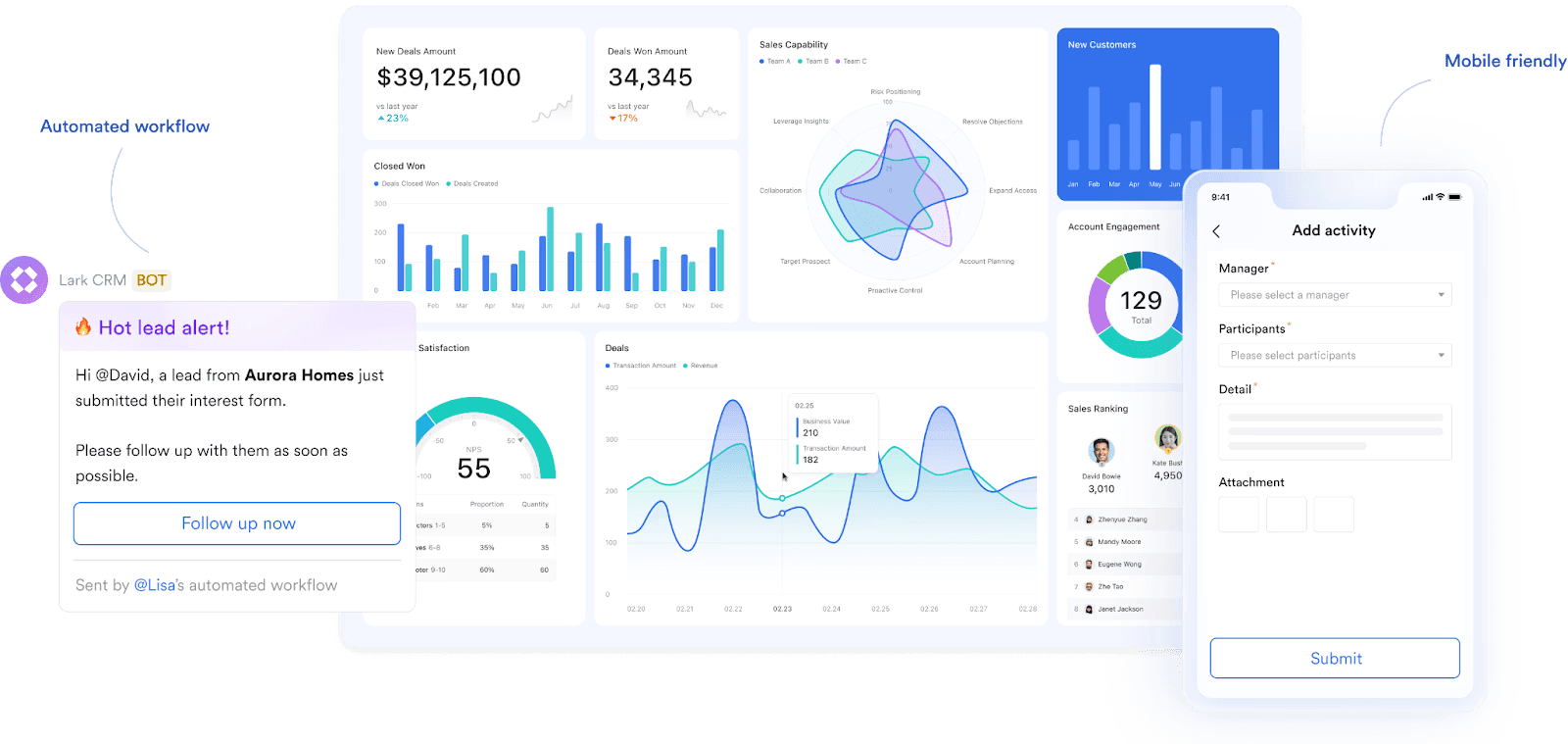 Lark’s team workflow and task management dashboard interface