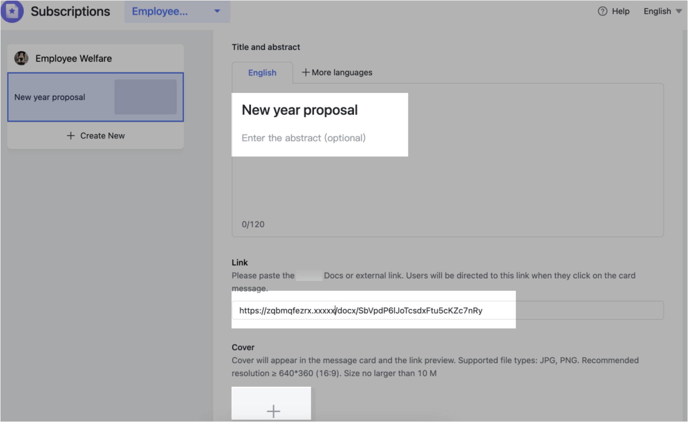 Post a document to Subscriptions