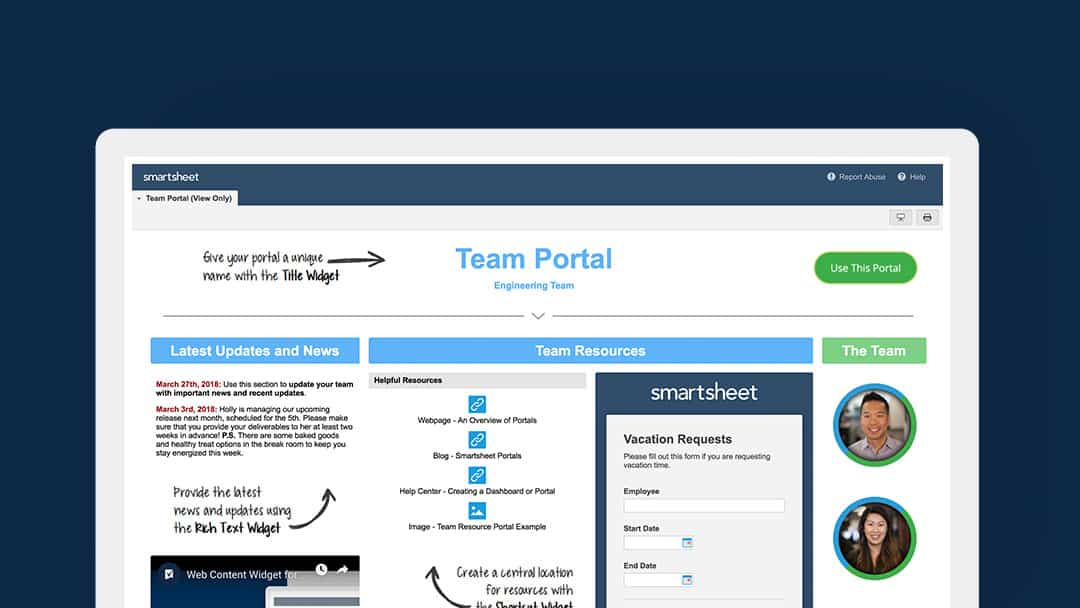 Smartsheet client portal