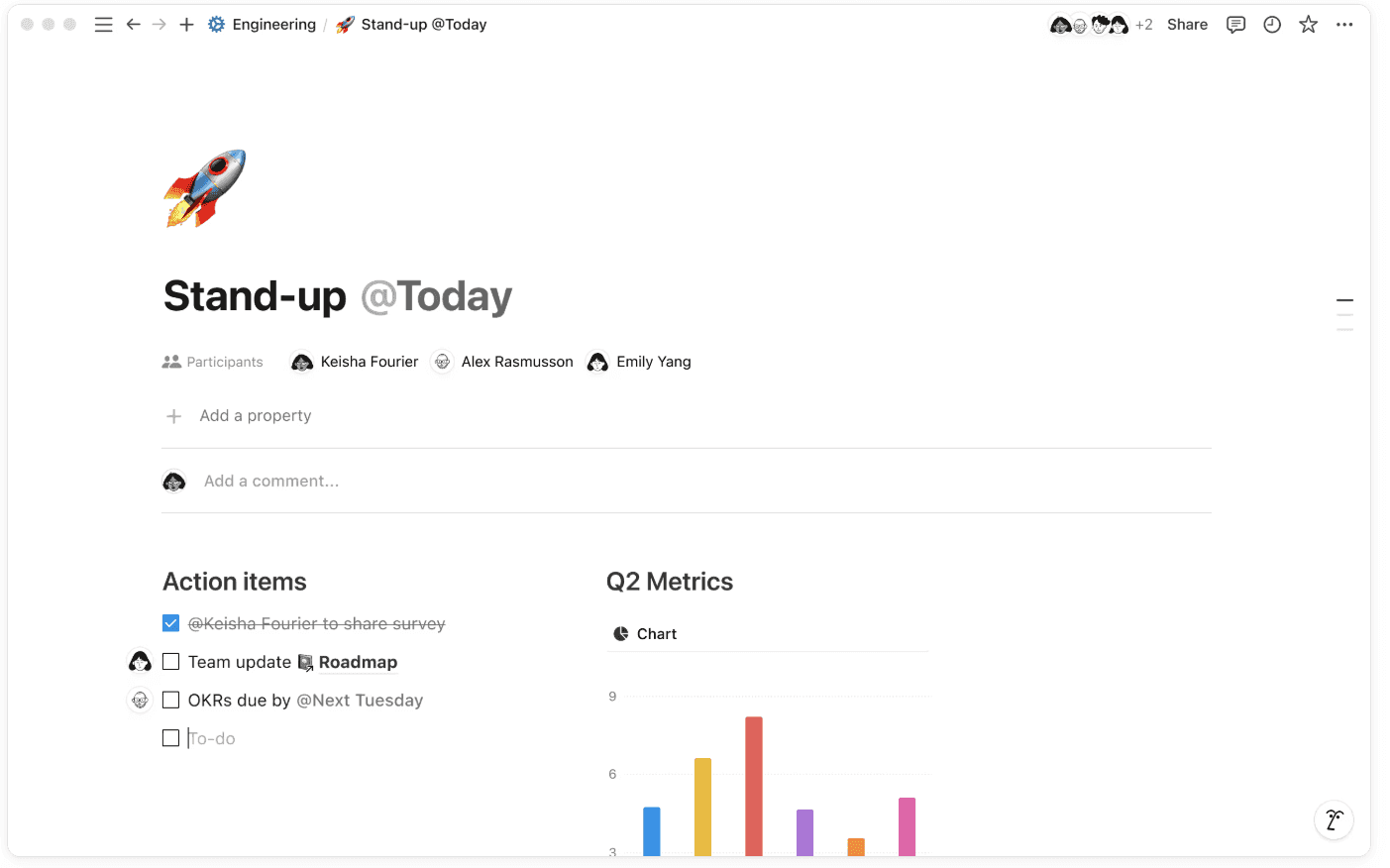 An image that shows Notion's interface