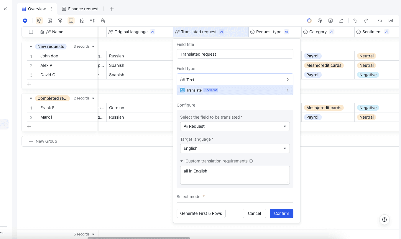 AI automatic translation