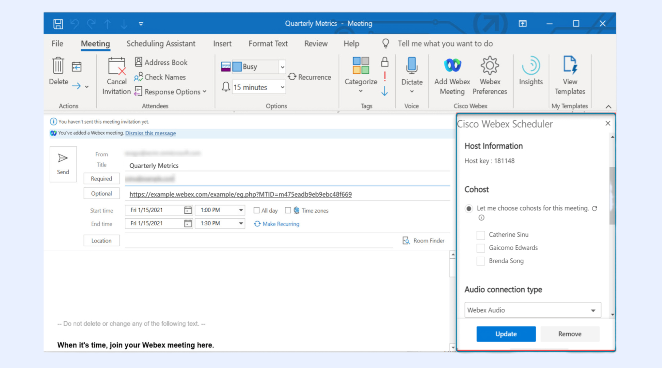 Add meeting details