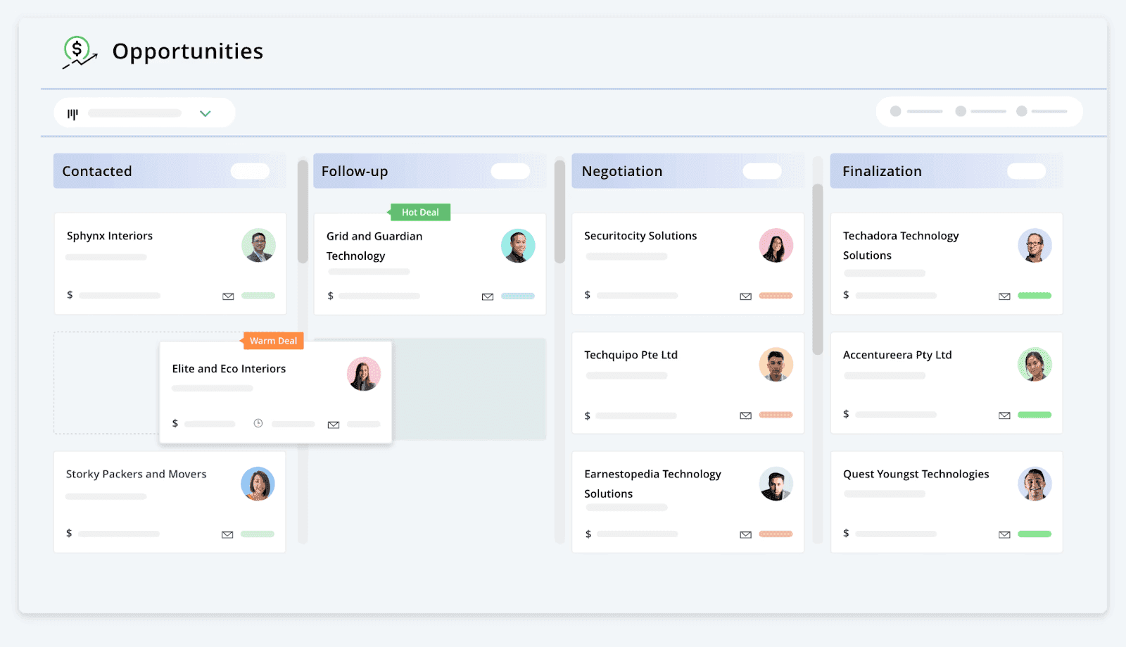 Opportunity management on Pepper Cloud