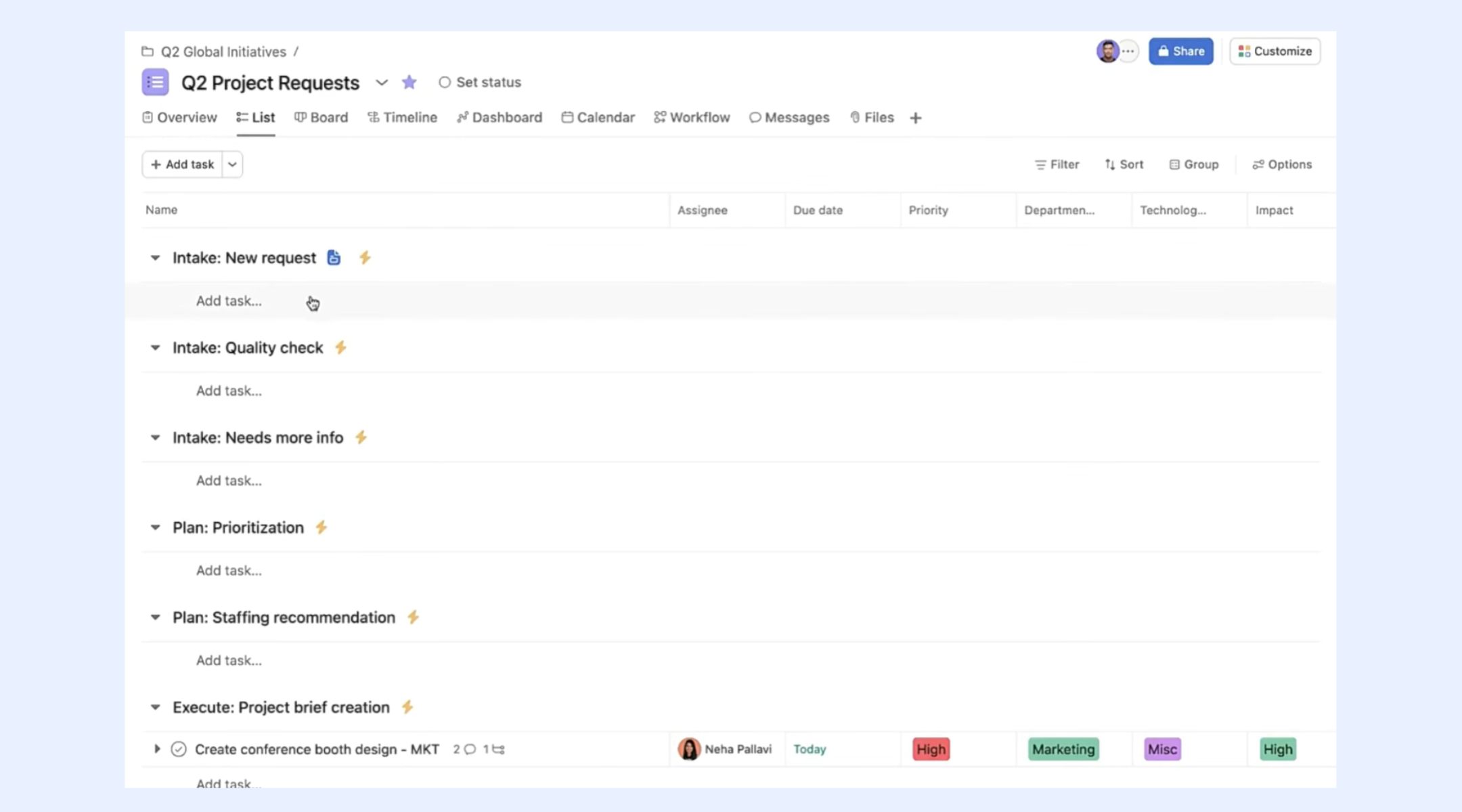 Template to create project structure